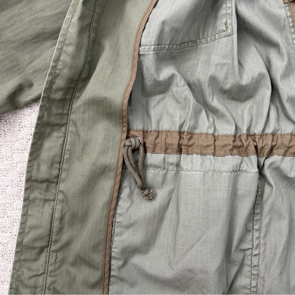 J Crew Factory Jacket Women M Utility Full Zip Hooded Big Pockets Olive Green - Picture 7 of 11